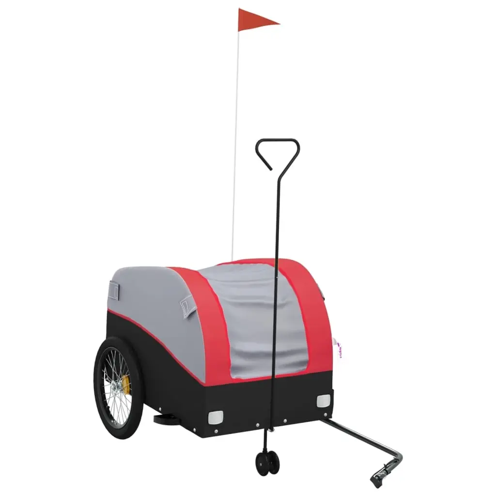 Bike Trailer Black and Red 45 kg Iron 94153 - Sports & Outdoor