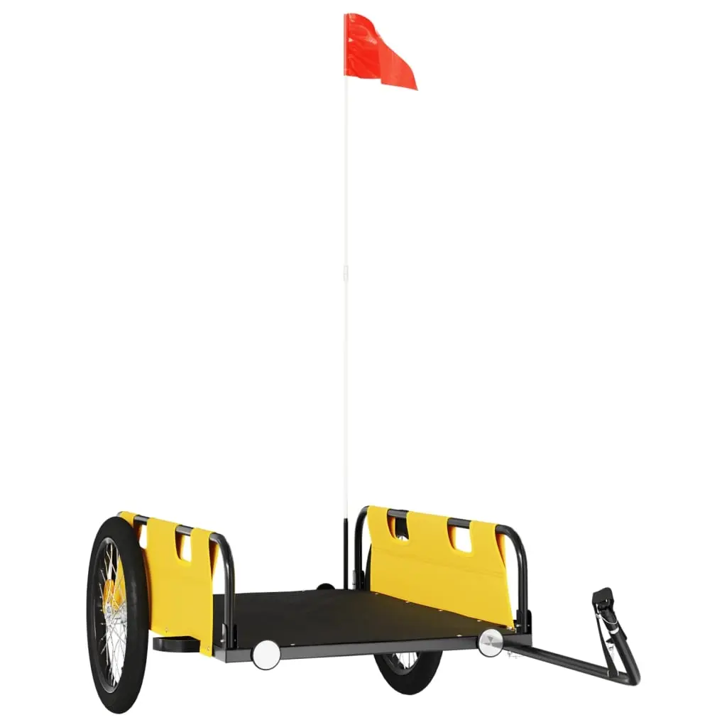 Bike Trailer Yellow Oxford Fabric and Iron 94176 - Sports & Outdoor