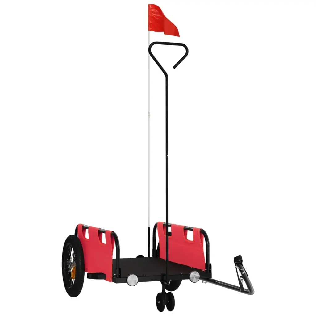 Bike Trailer Red Oxford Fabric and Iron 94181 - Sports & Outdoor