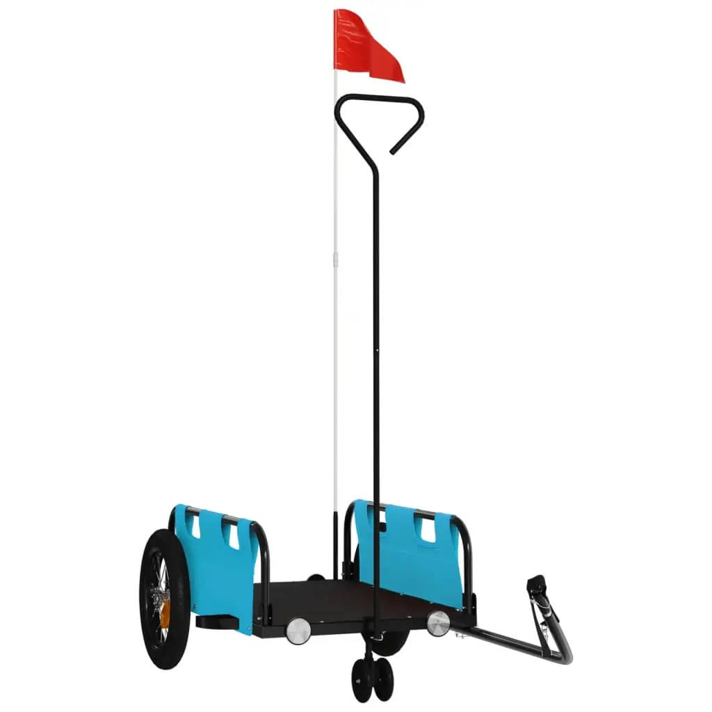 Bike Trailer Blue Oxford Fabric and Iron 94184 - Sports & Outdoor