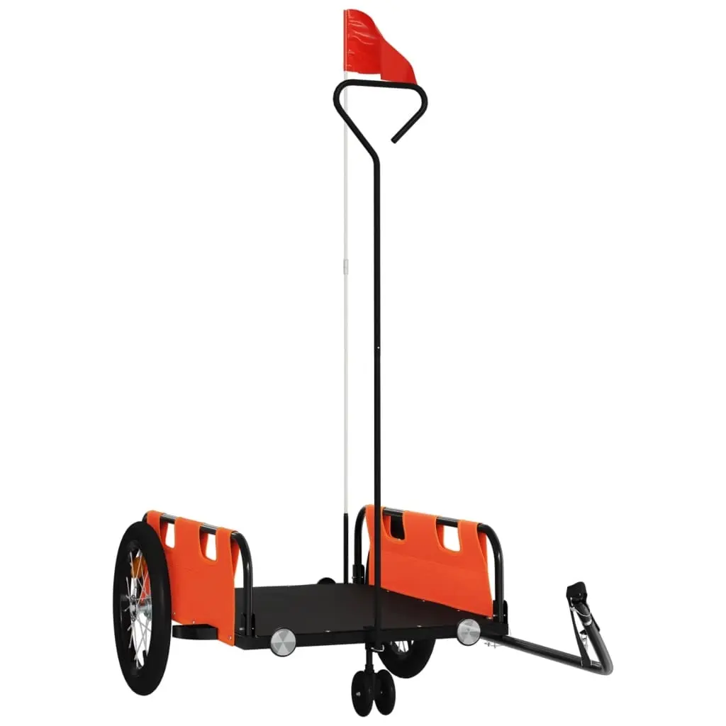 Bike Trailer Orange Oxford Fabric and Iron 94187 - Sports & Outdoor