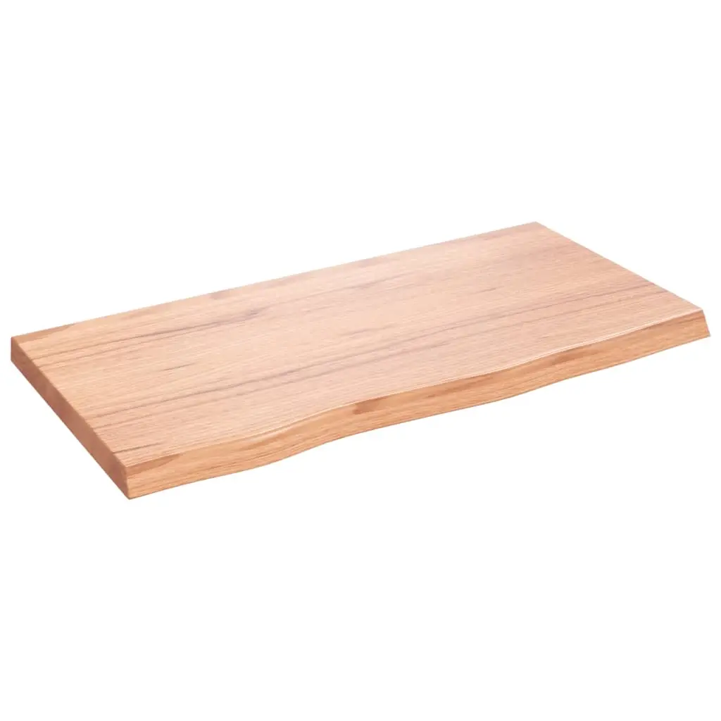 Table Top Light Brown 80x40x4 cm Treated Solid Wood Oak 3156354 - Furniture