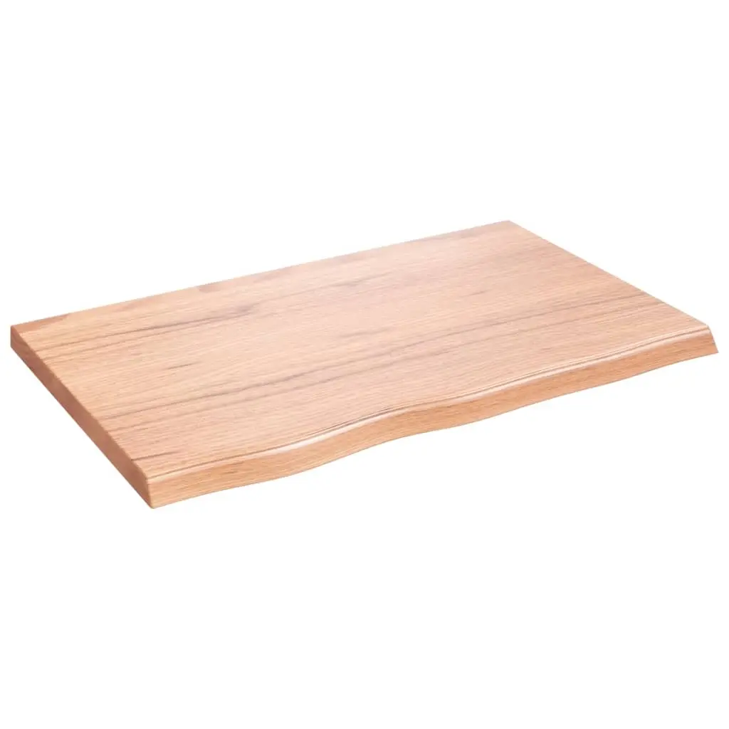 Table Top Light Brown 80x50x4 cm Treated Solid Wood Oak 3156357 - Furniture