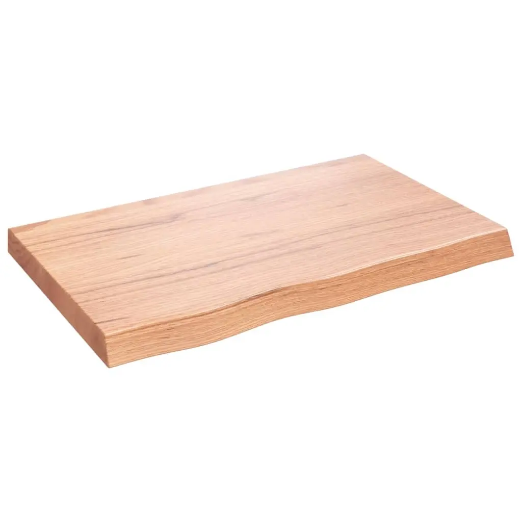 Table Top Light Brown 80x50x6 cm Treated Solid Wood Oak 3156358 - Furniture