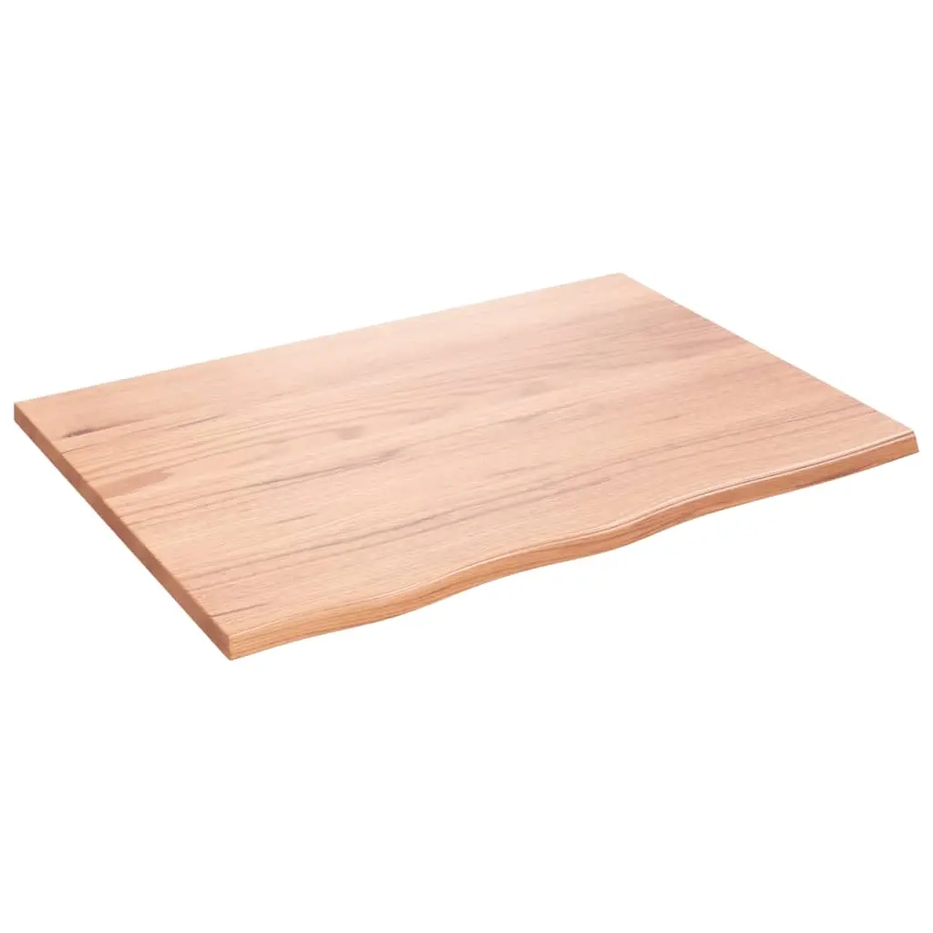 Table Top Light Brown 80x60x2 cm Treated Solid Wood Oak 3156359 - Furniture