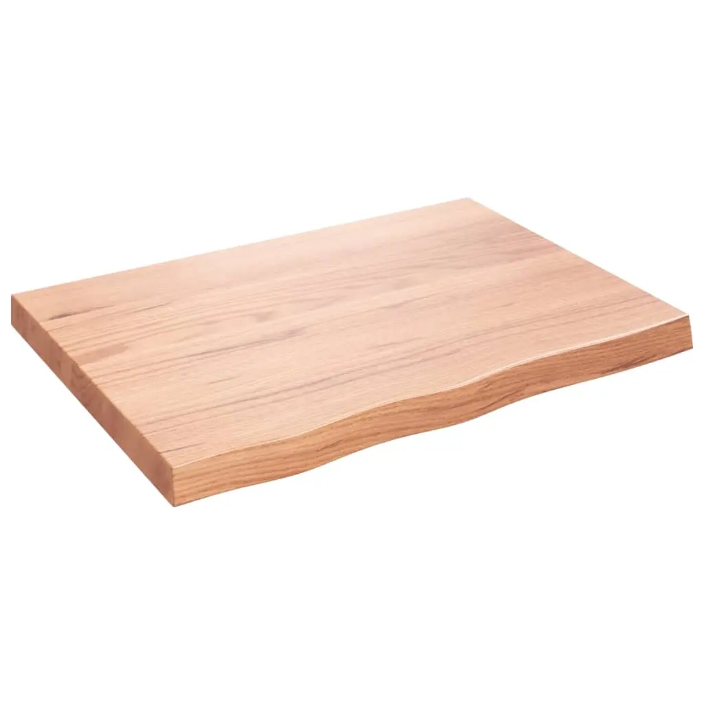 Table Top Light Brown 80x60x6 cm Treated Solid Wood Oak 3156361 - Furniture