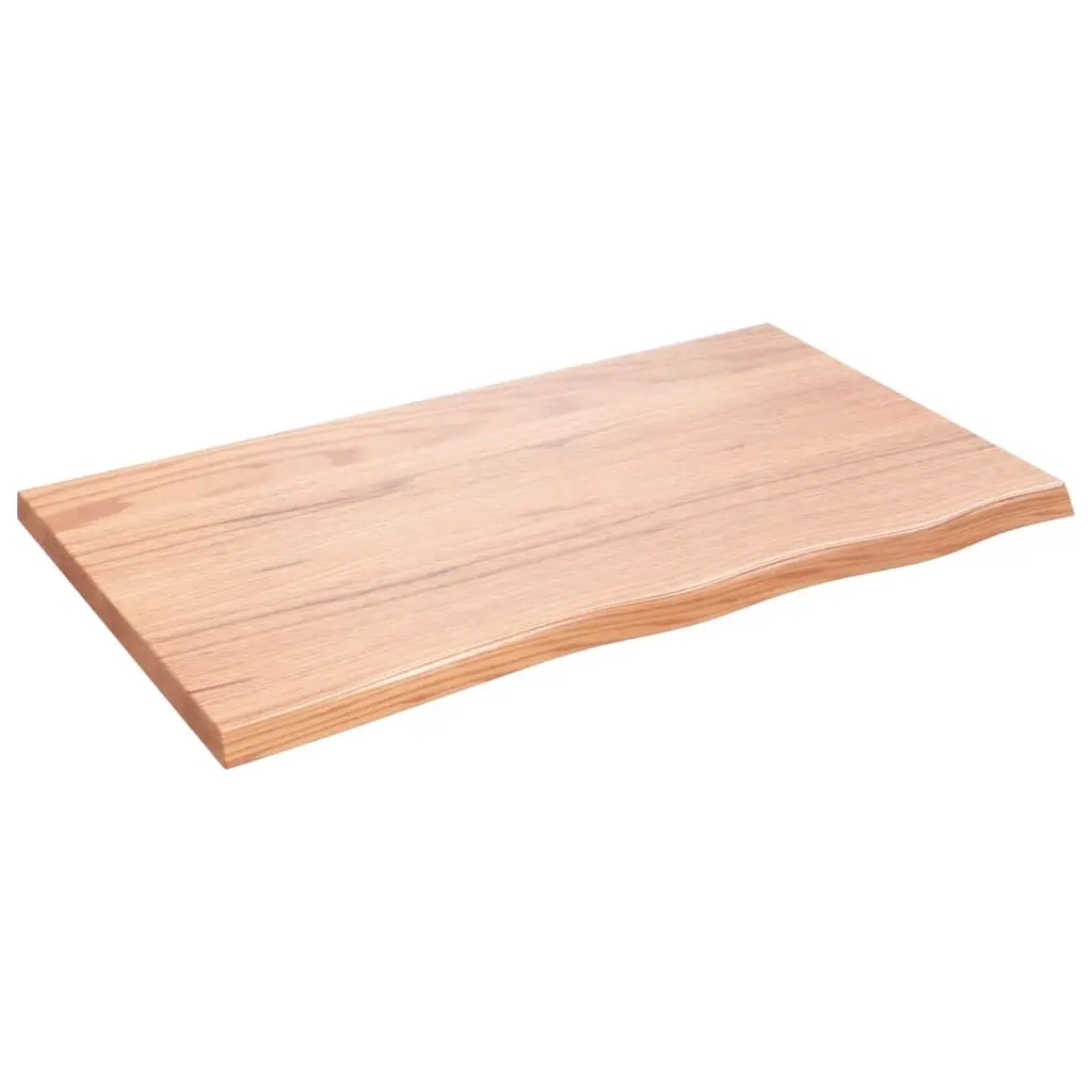 Table Top Light Brown 100x60x4 cm Treated Solid Wood Oak 3156369 - Furniture