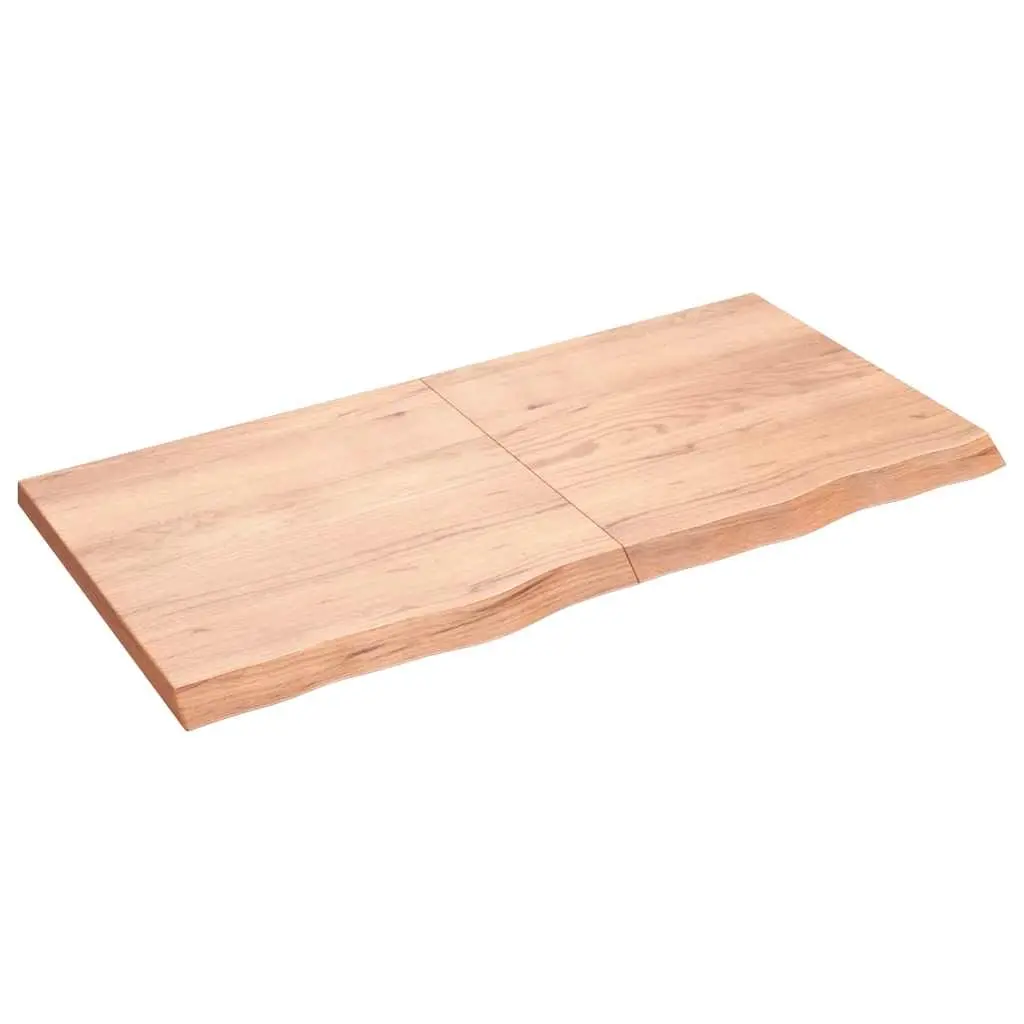 Table Top Light Brown 120x60x4 cm Treated Solid Wood Oak 3156375 - Furniture
