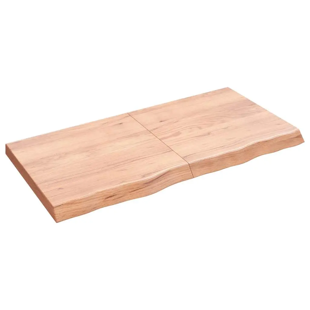 Table Top Light Brown 120x60x6 cm Treated Solid Wood Oak 3156376 - Furniture