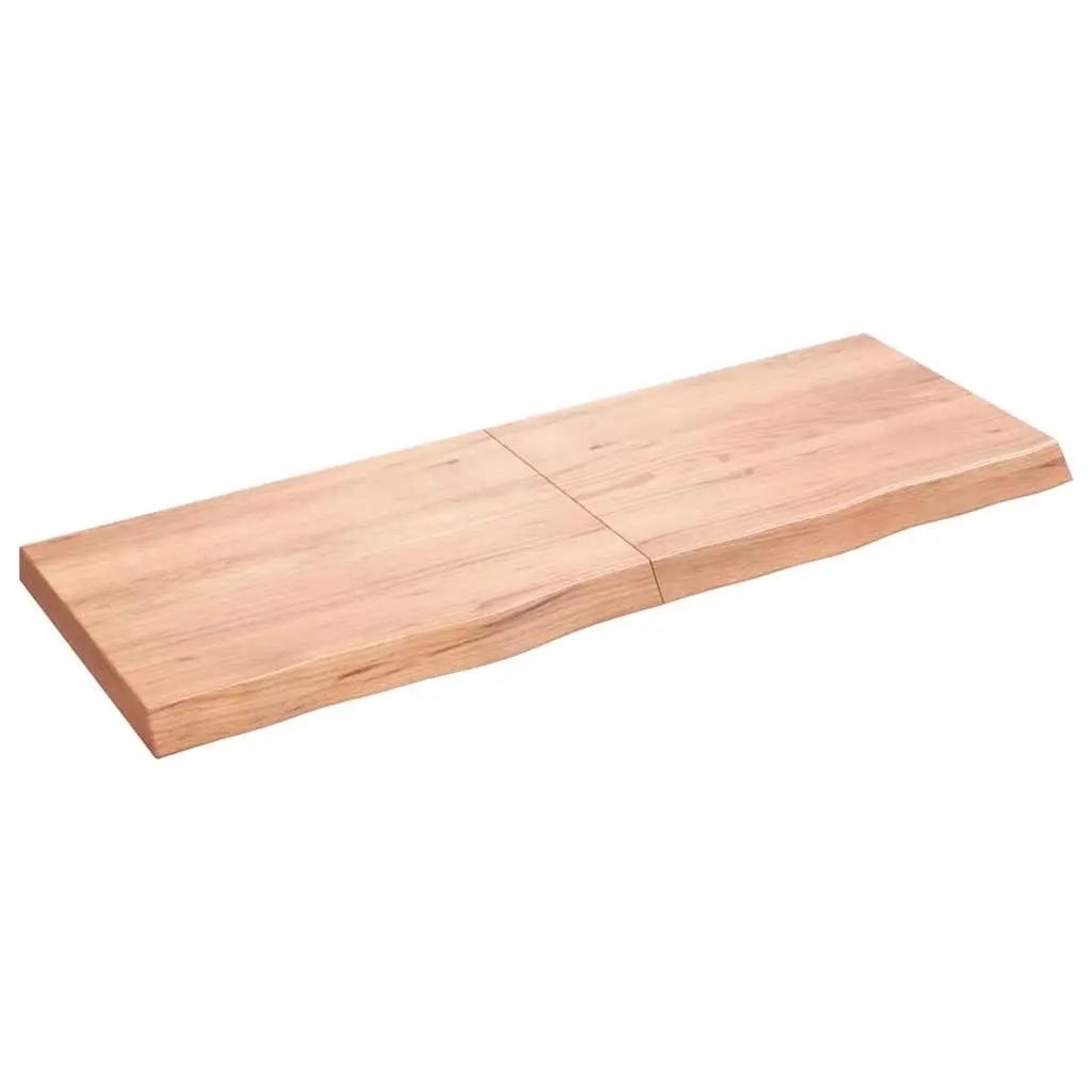 Table Top Light Brown 140x50x6 cm Treated Solid Wood Oak 3156380 - Furniture
