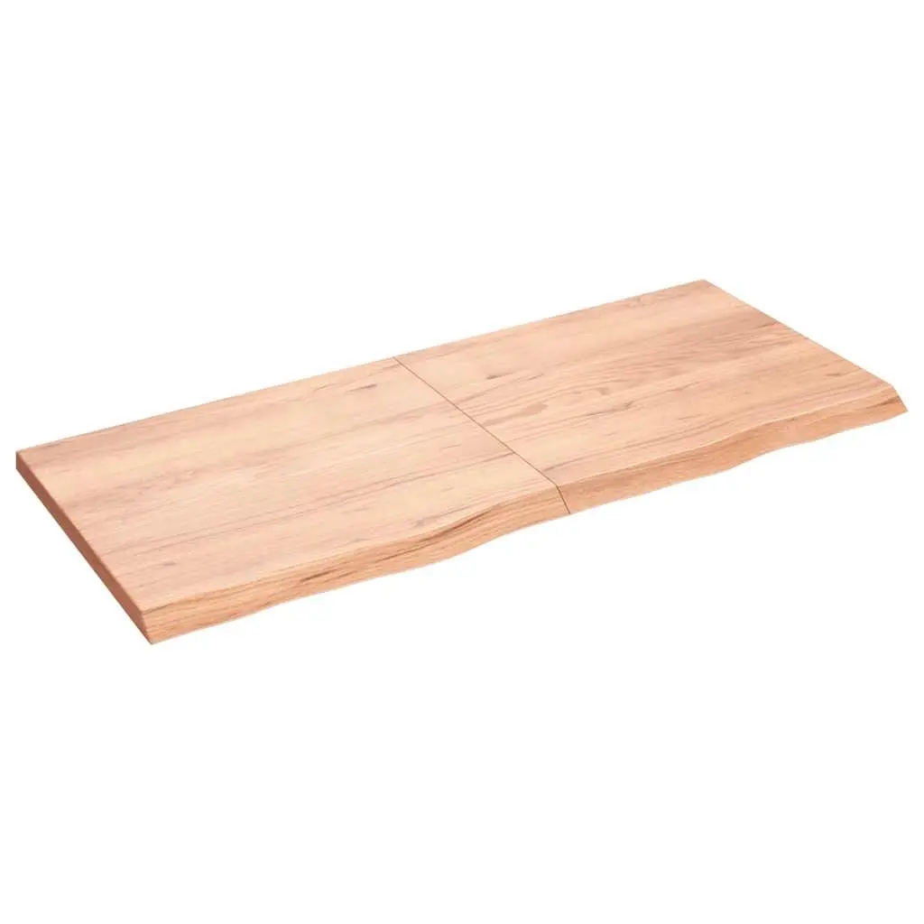 Table Top Light Brown 140x60x4 cm Treated Solid Wood Oak 3156381 - Furniture