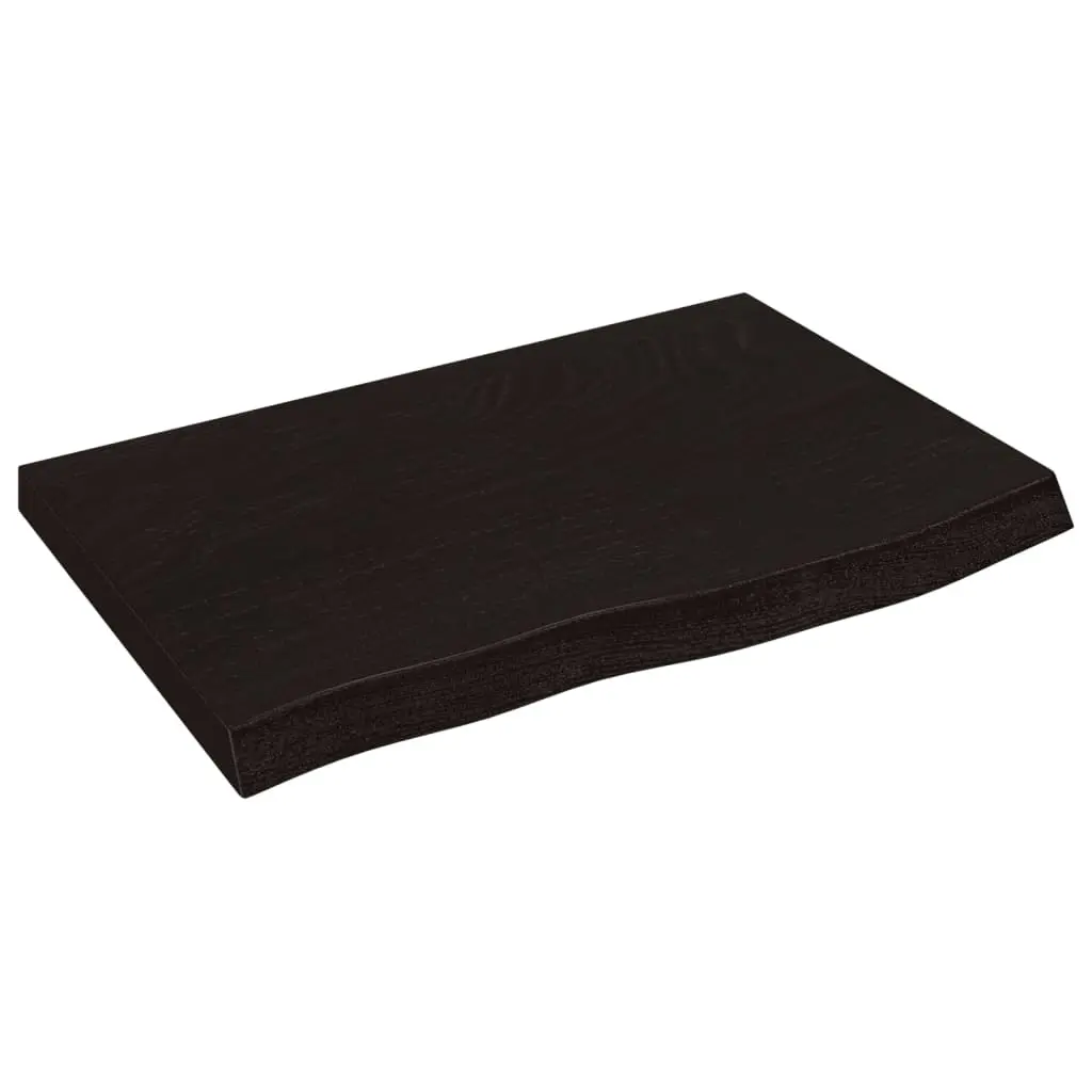 Table Top Dark Brown 60x40x4 cm Treated Solid Wood Oak 3156408 - Furniture