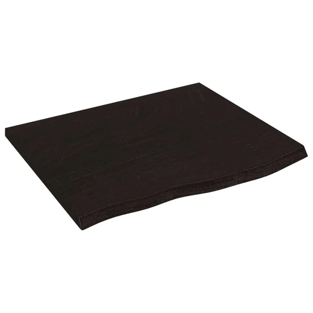Table Top Dark Brown 60x50x2 cm Treated Solid Wood Oak 3156410 - Furniture