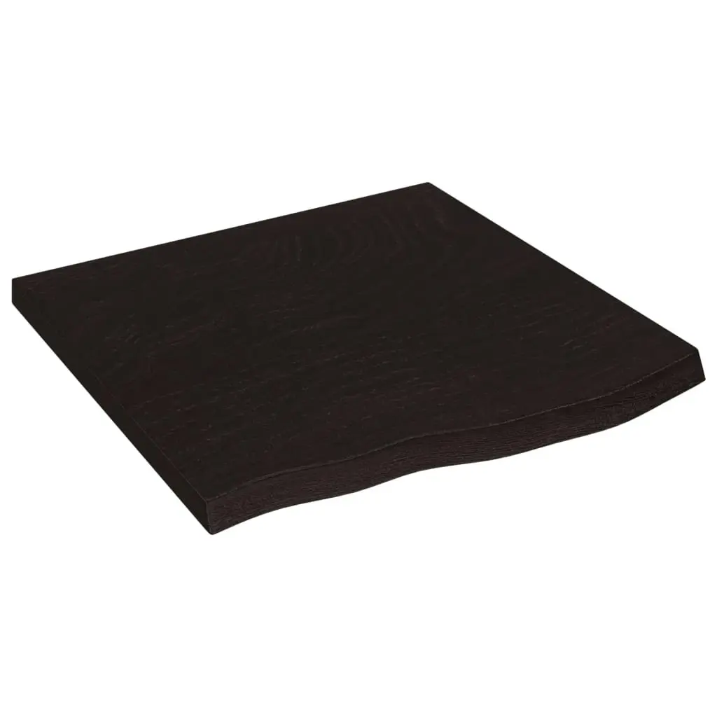 Table Top Dark Brown 60x60x4 cm Treated Solid Wood Oak 3156414 - Furniture