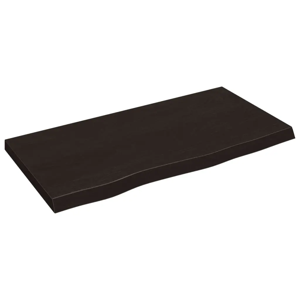 Table Top Dark Brown 80x40x4 cm Treated Solid Wood Oak 3156417 - Furniture
