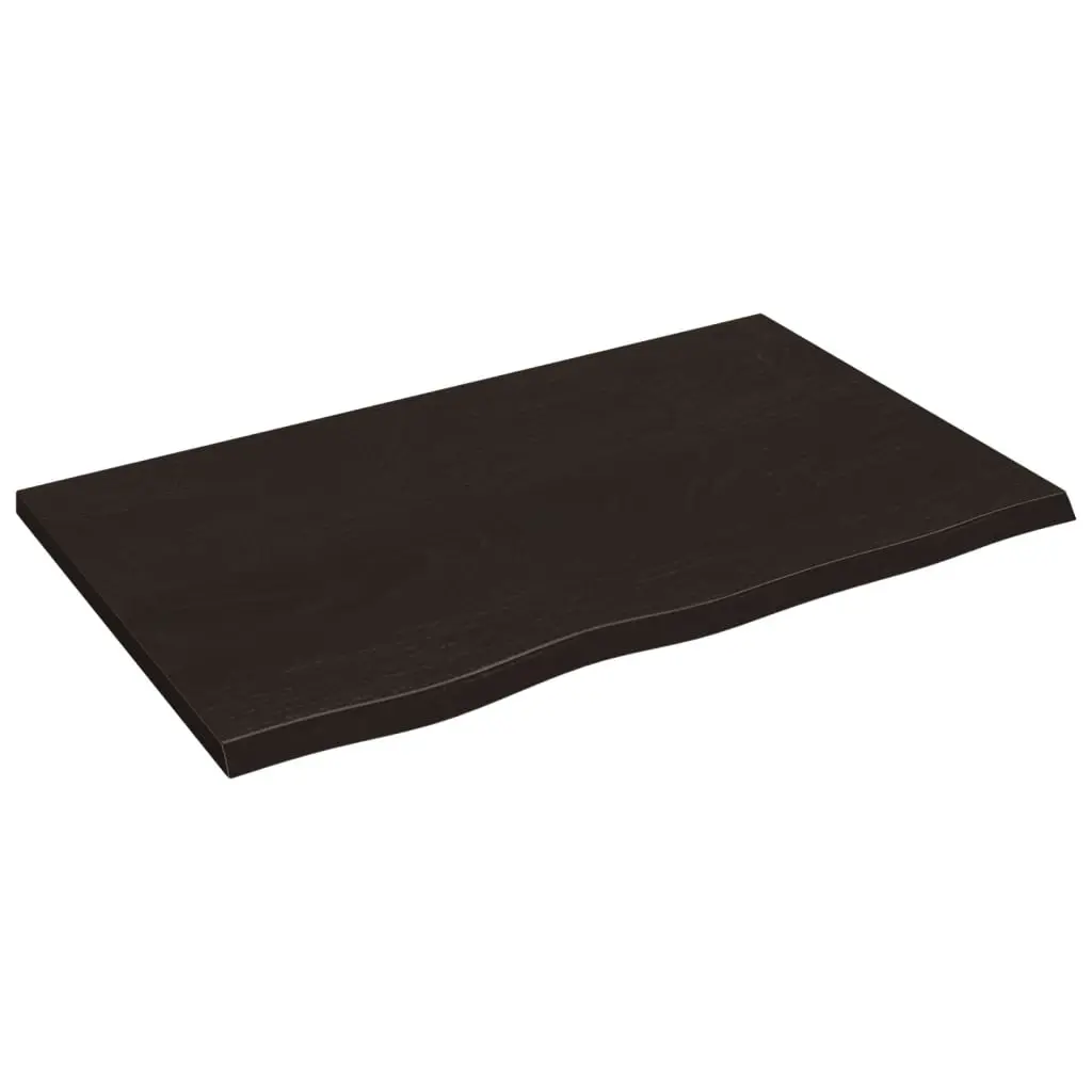 Table Top Dark Brown 80x50x2 cm Treated Solid Wood Oak 3156419 - Furniture