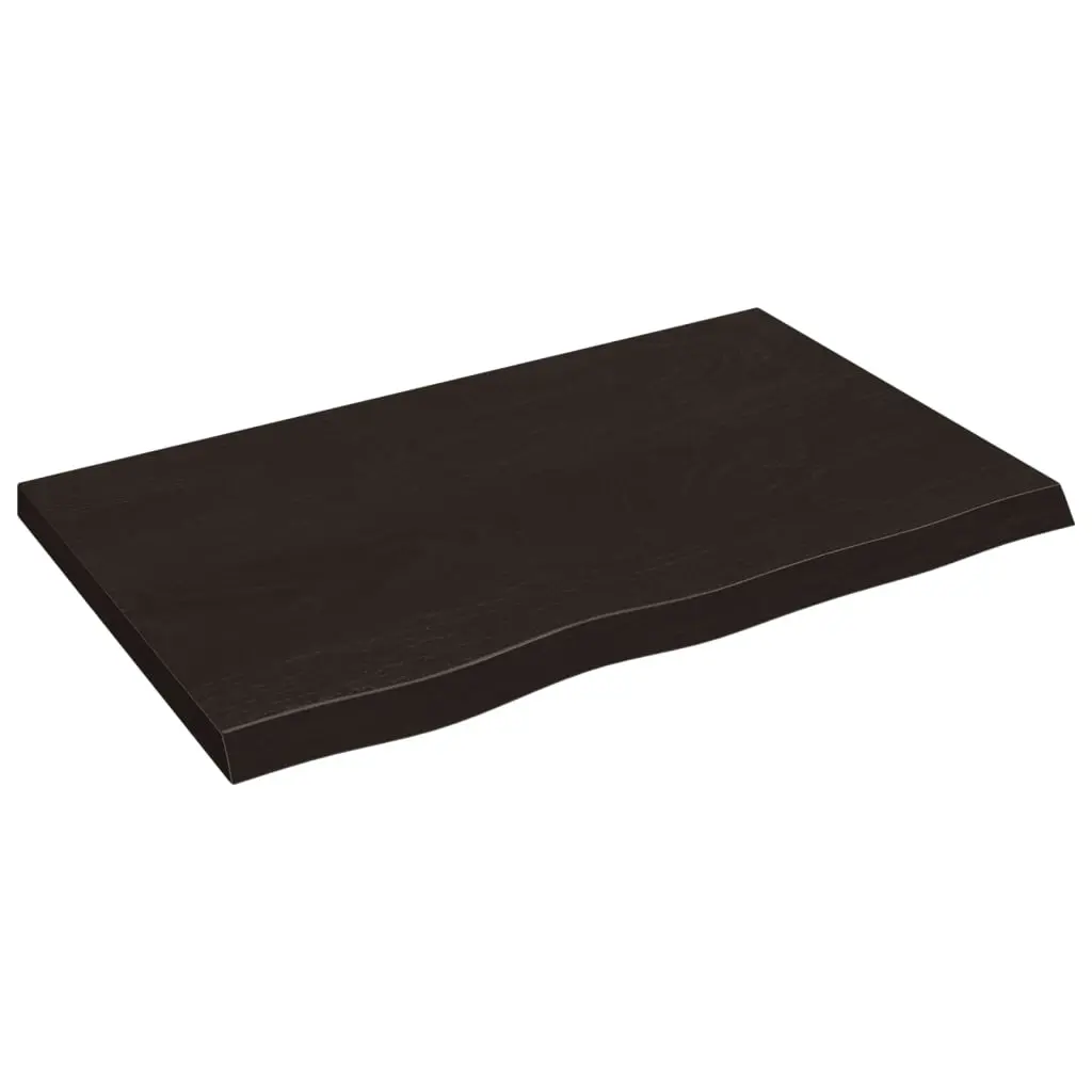 Table Top Dark Brown 80x50x4 cm Treated Solid Wood Oak 3156420 - Furniture