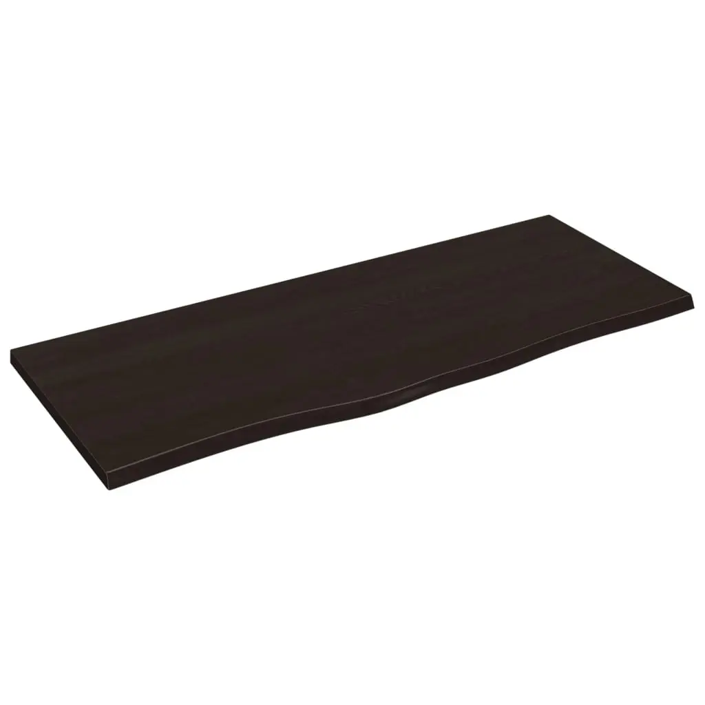 Table Top Dark Brown 100x40x2 cm Treated Solid Wood Oak 3156425 - Furniture
