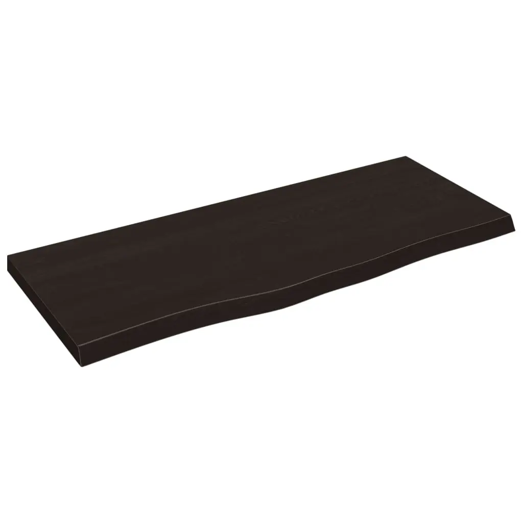 Table Top Dark Brown 100x40x4 cm Treated Solid Wood Oak 3156426 - Furniture