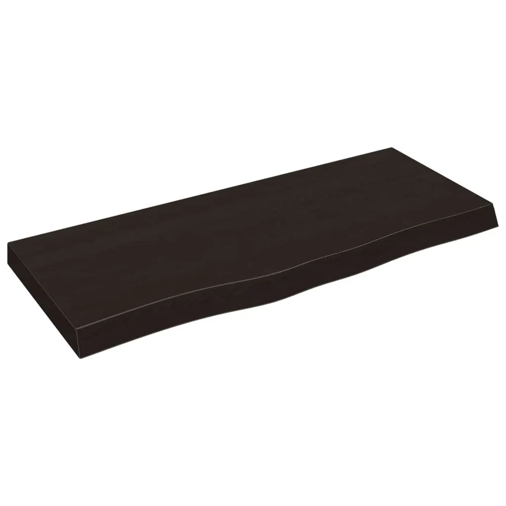 Table Top Dark Brown 100x40x6 cm Treated Solid Wood Oak 3156427 - Furniture