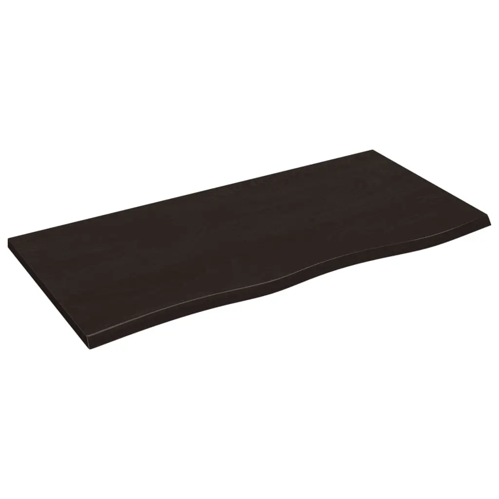 Table Top Dark Brown 100x50x2 cm Treated Solid Wood Oak 3156428 - Furniture