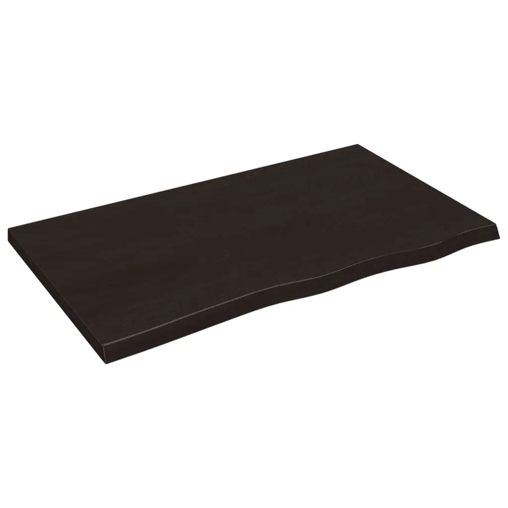 Table Top Dark Brown 100x60x4 cm Treated Solid Wood Oak 3156432 - Furniture