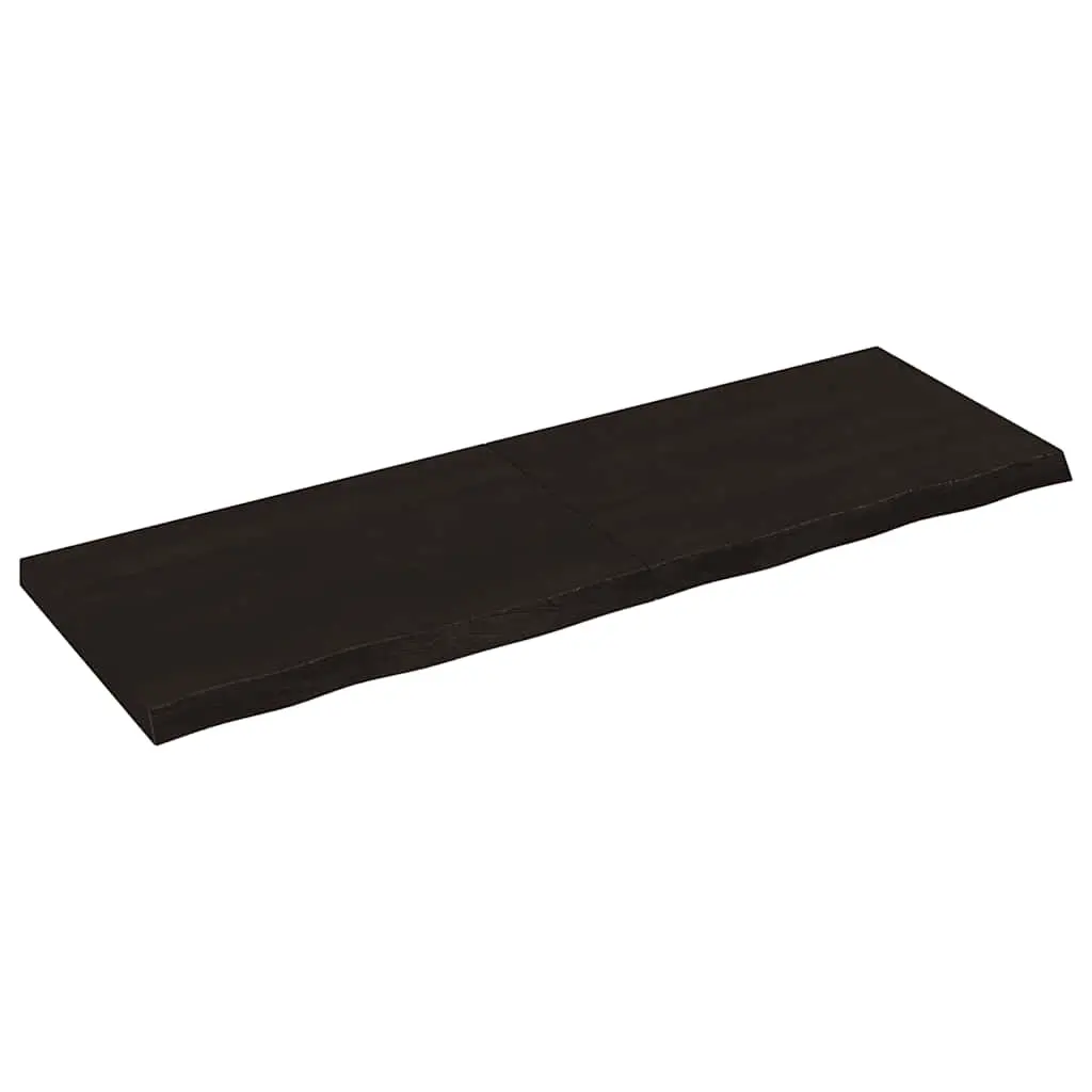 Table Top Dark Brown 120x40x4 cm Treated Solid Wood Oak 3156434 - Furniture