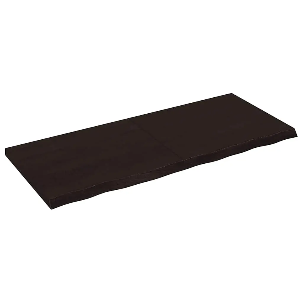 Table Top Dark Brown 120x50x4 cm Treated Solid Wood Oak 3156436 - Furniture