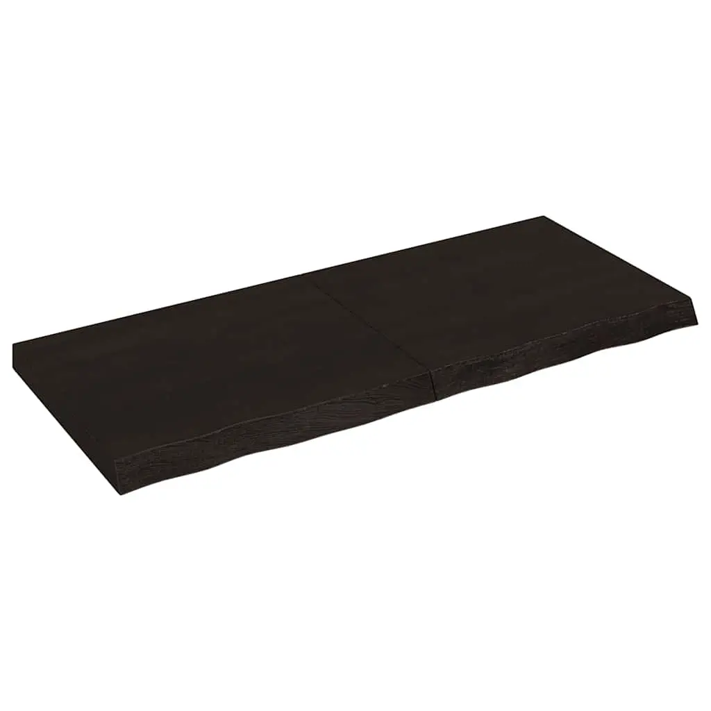 Table Top Dark Brown 120x50x6 cm Treated Solid Wood Oak 3156437 - Furniture