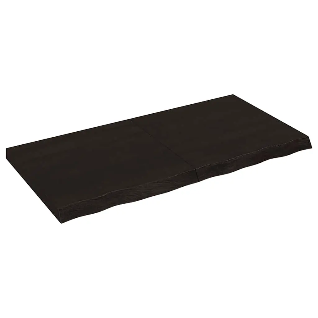 Table Top Dark Brown 120x60x6 cm Treated Solid Wood Oak 3156439 - Furniture