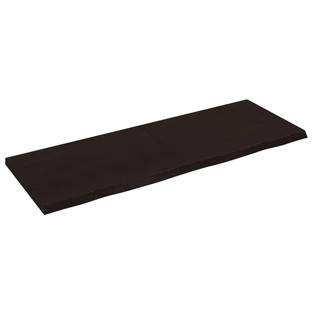 Table Top Dark Brown 140x50x4 cm Treated Solid Wood Oak 3156442 - Furniture