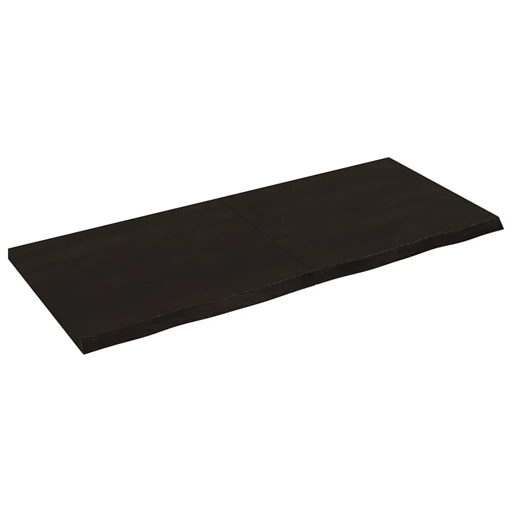 Table Top Dark Brown 140x60x4 cm Treated Solid Wood Oak 3156444 - Furniture