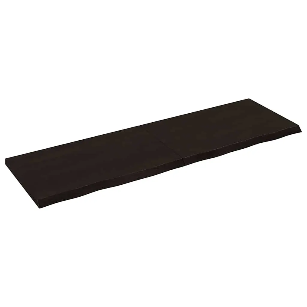Table Top Dark Brown 160x50x4 cm Treated Solid Wood Oak 3156448 - Furniture