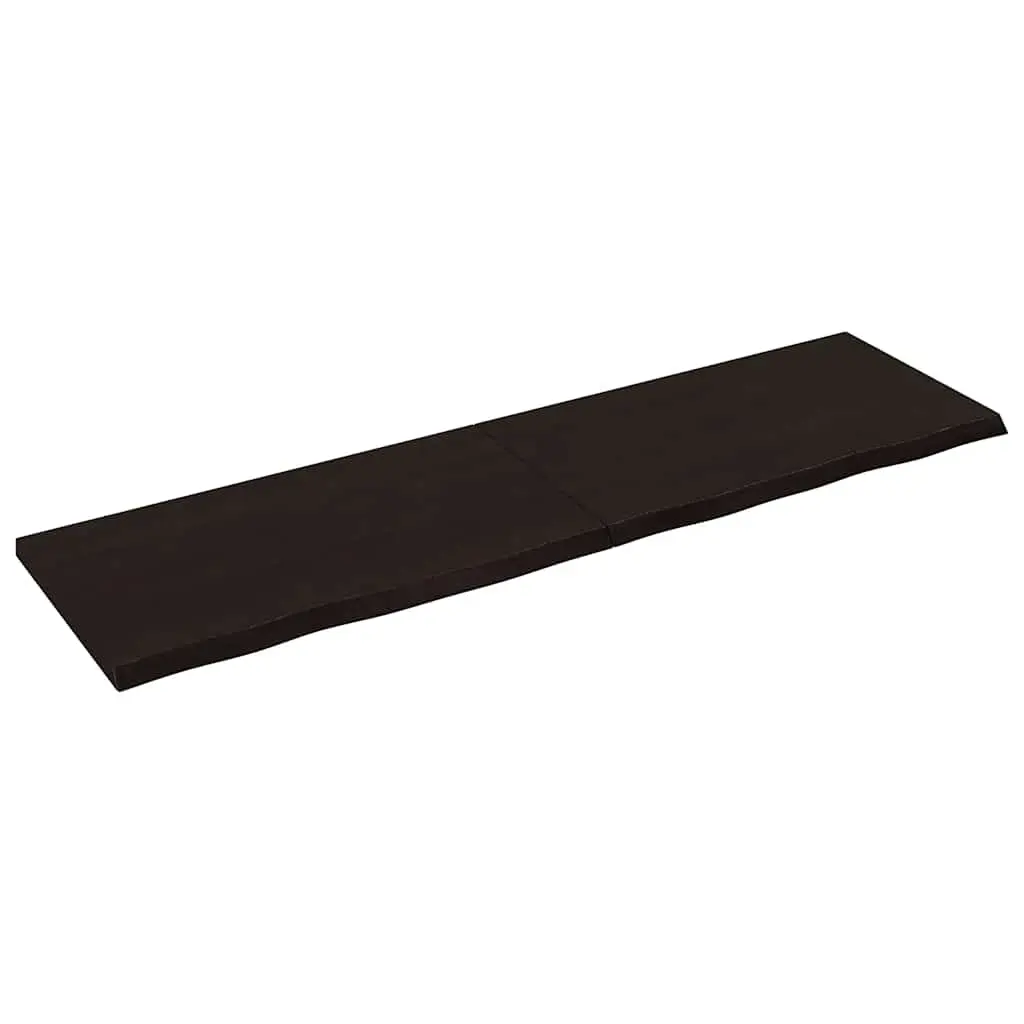 Table Top Dark Brown 180x50x4 cm Treated Solid Wood Oak 3156454 - Furniture