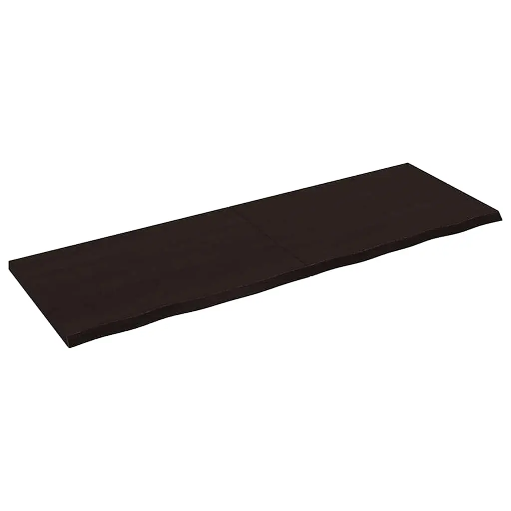Table Top Dark Brown 180x60x4 cm Treated Solid Wood Oak 3156456 - Furniture