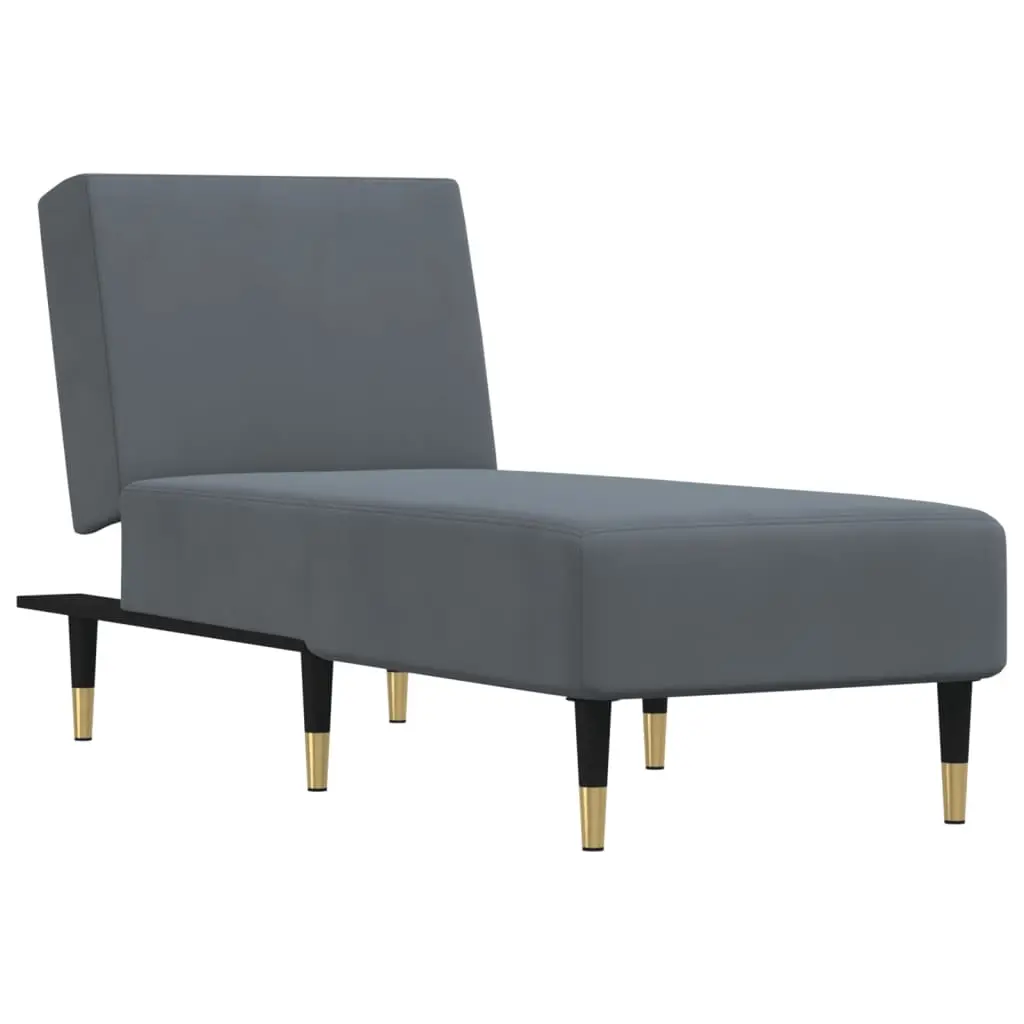 Chaise Longue Dark Grey Velvet 352803 - Furniture