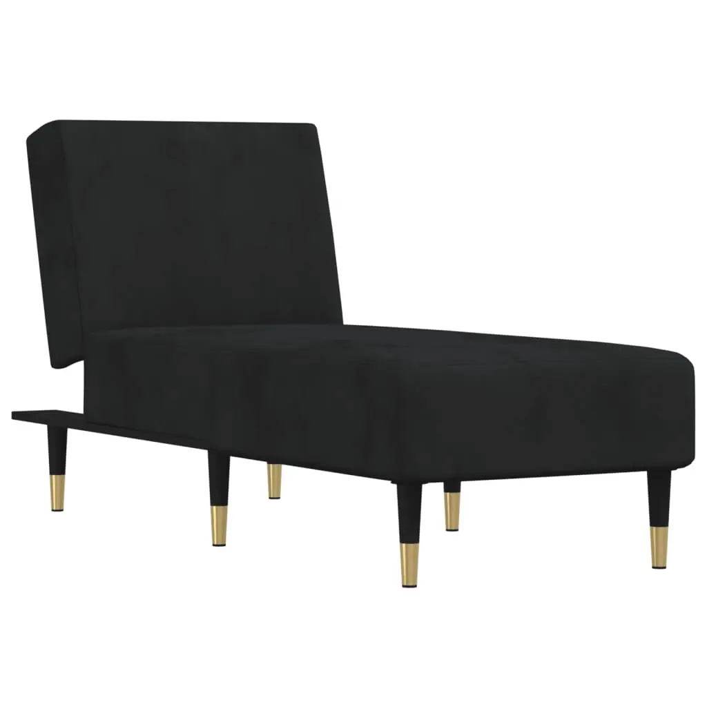 Chaise Longue Black Velvet 352805 - Furniture