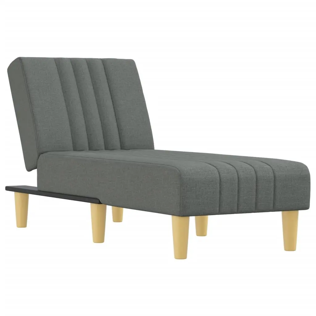 Chaise Longue Dark Grey Fabric 352823 - Furniture