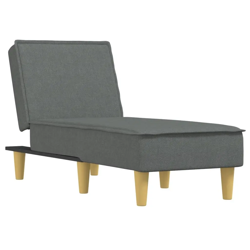 Chaise Longue Dark Grey Fabric 352832 - Furniture