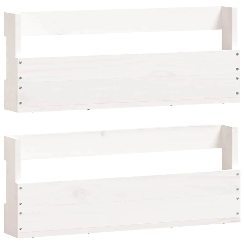 Wall-mounted Shoe Racks 2 pcs White 59x9x23 cm Solid Wood Pine 833274