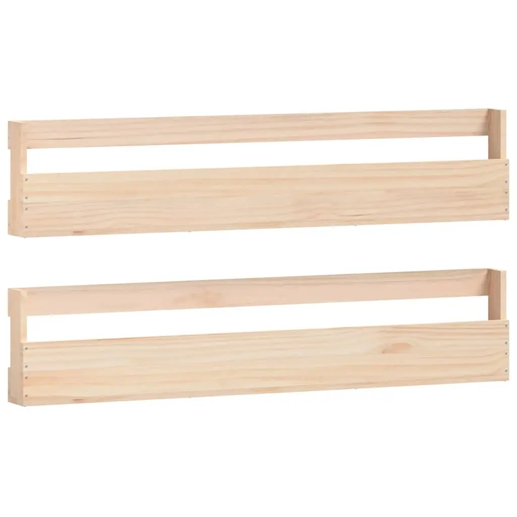 Wall-mounted Shoe Racks 2 pcs 110x9x23 cm Solid Wood Pine 833275