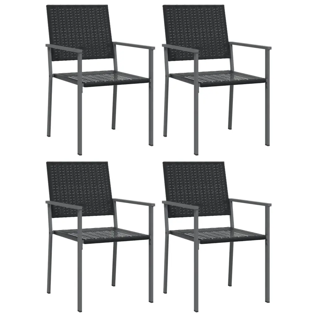 Garden Chairs 4 pcs Black 54x62.5x89 cm Poly Rattan 3187083 - Furniture