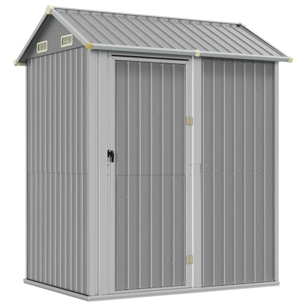 Garden Shed Light Grey 192x152.5x237 cm Galvanised Steel 364530 - Home & Garden