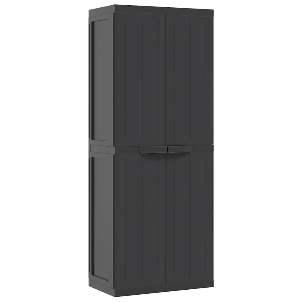 Outdoor Storage Cabinet Black 65x37x165 cm PP 364206 - Furniture