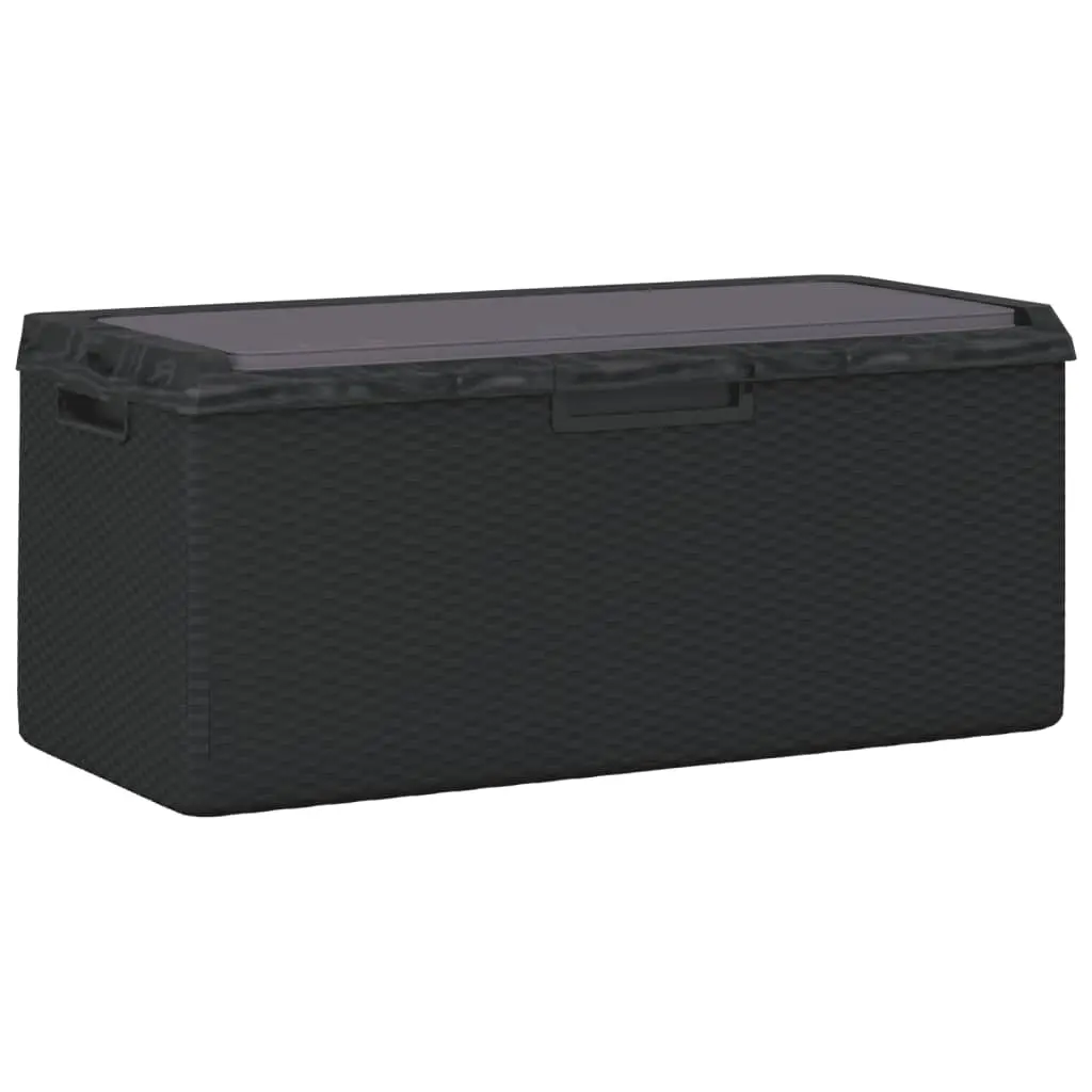 Garden Storage Box with Seat Cushion Anthracite 350 L PP 364213 - Outdoor Storage Boxes - Up to 60% off