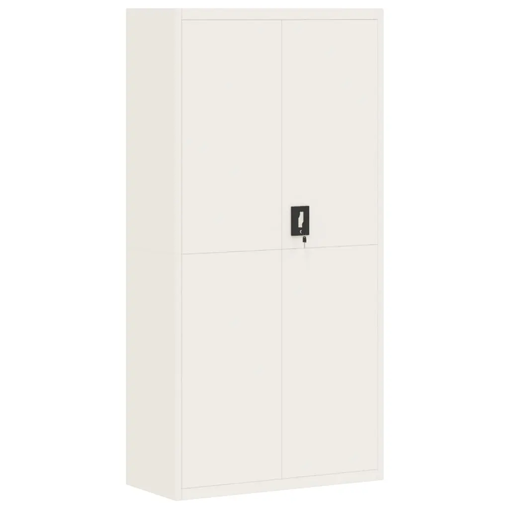 File Cabinet White 90x40x180 cm Steel 339752 - Furniture