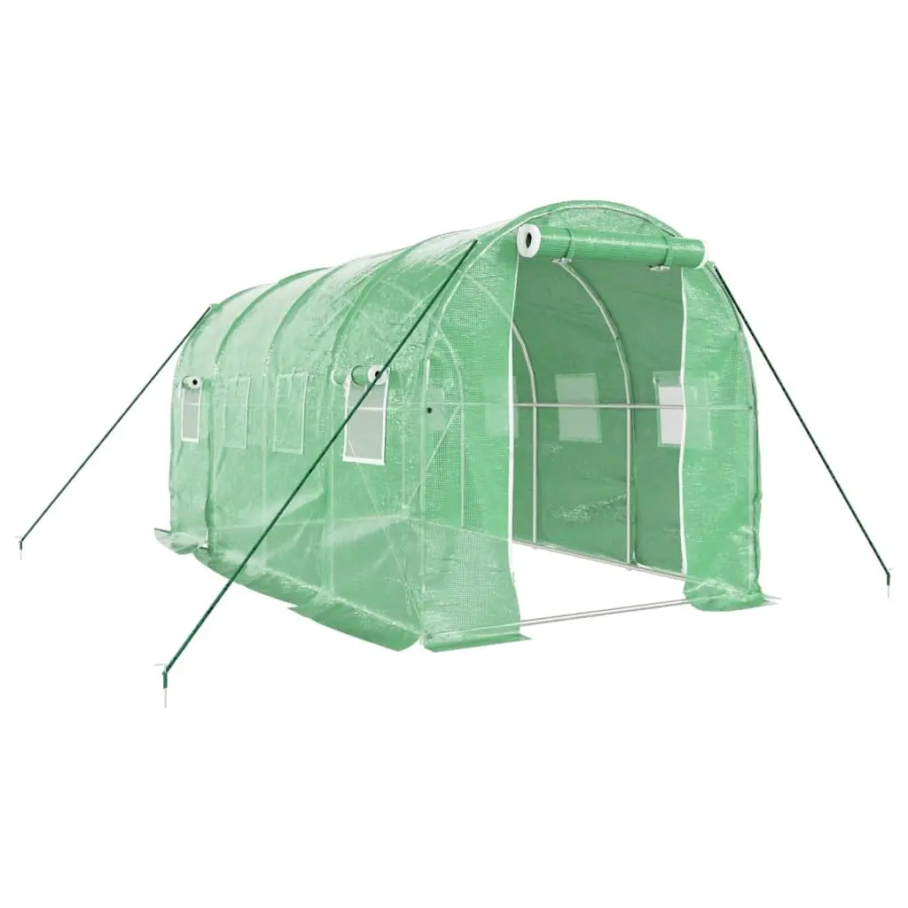 Greenhouse with Steel Frame Green 8 m² 4x2x2 m 3188017 - Home & Garden