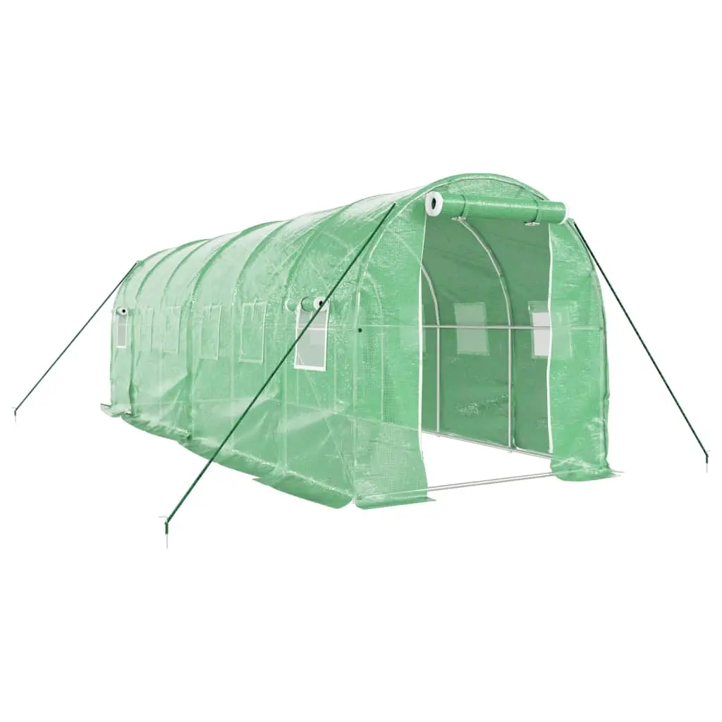 Greenhouse with Steel Frame Green 12 m² 6x2x2 m 3188018 - Home & Garden