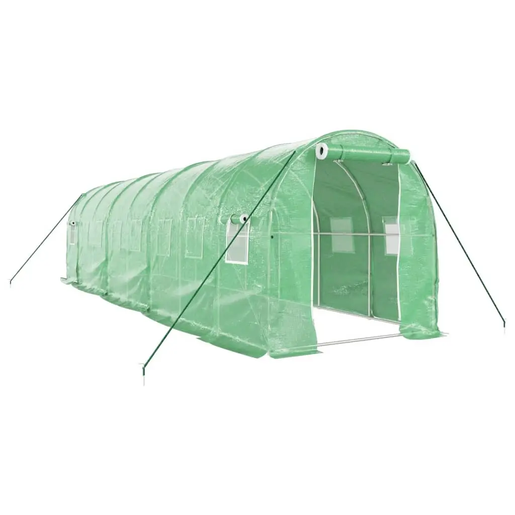 Greenhouse with Steel Frame Green 16 m² 8x2x2 m 3188019 - Home & Garden
