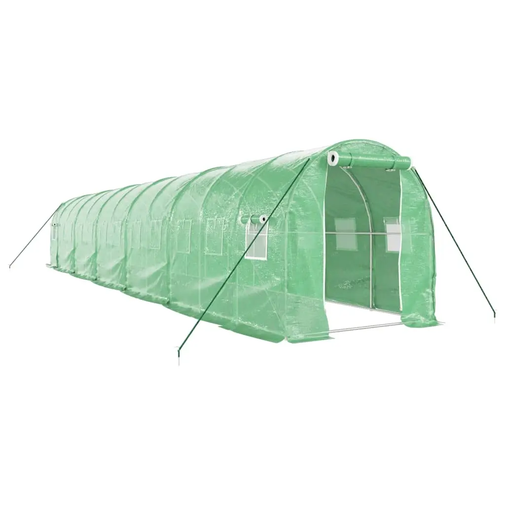 Greenhouse with Steel Frame Green 24 m² 12x2x2 m 3188021 - Home & Garden